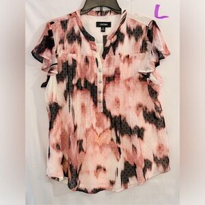 Cocomo Blush and Ebony Abstract Blouse